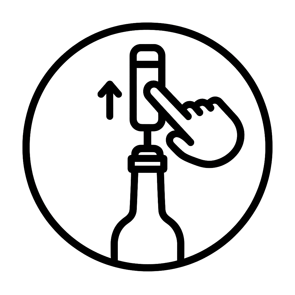 <p><strong>One-Touch Uncorking!</strong></p>